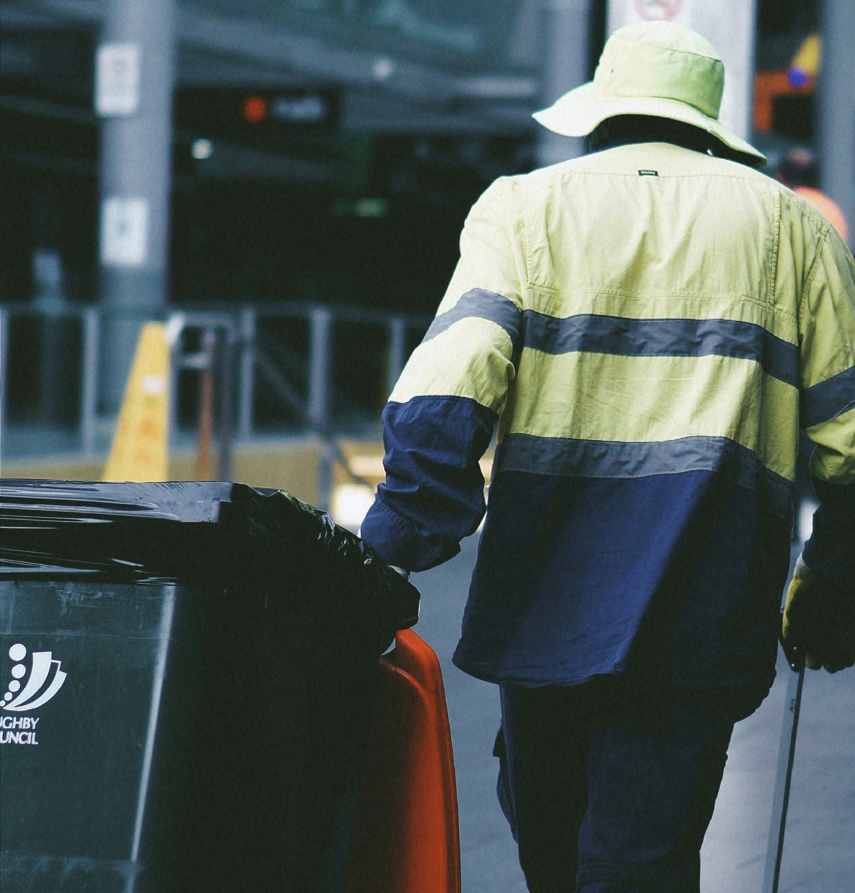 Recycle Bin Team Collecting Waste